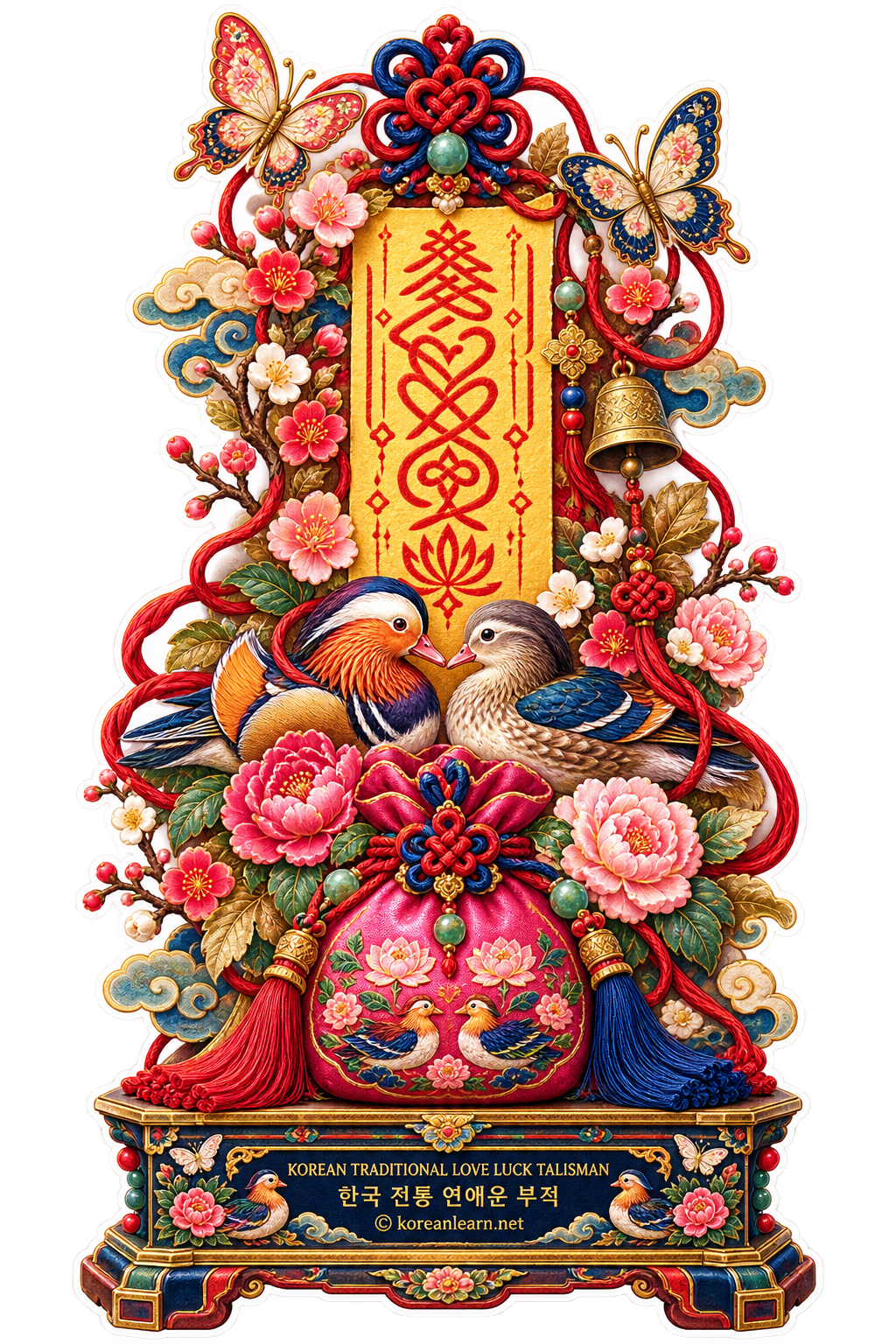 # 한국 전통 연애운 부적 투명 스티커 | Korean Traditional Love Luck Talisman Transparent Sticker | 韓国伝統の恋愛運お守り透明ステッカー | 韩国传统恋爱运幸运符透明贴纸