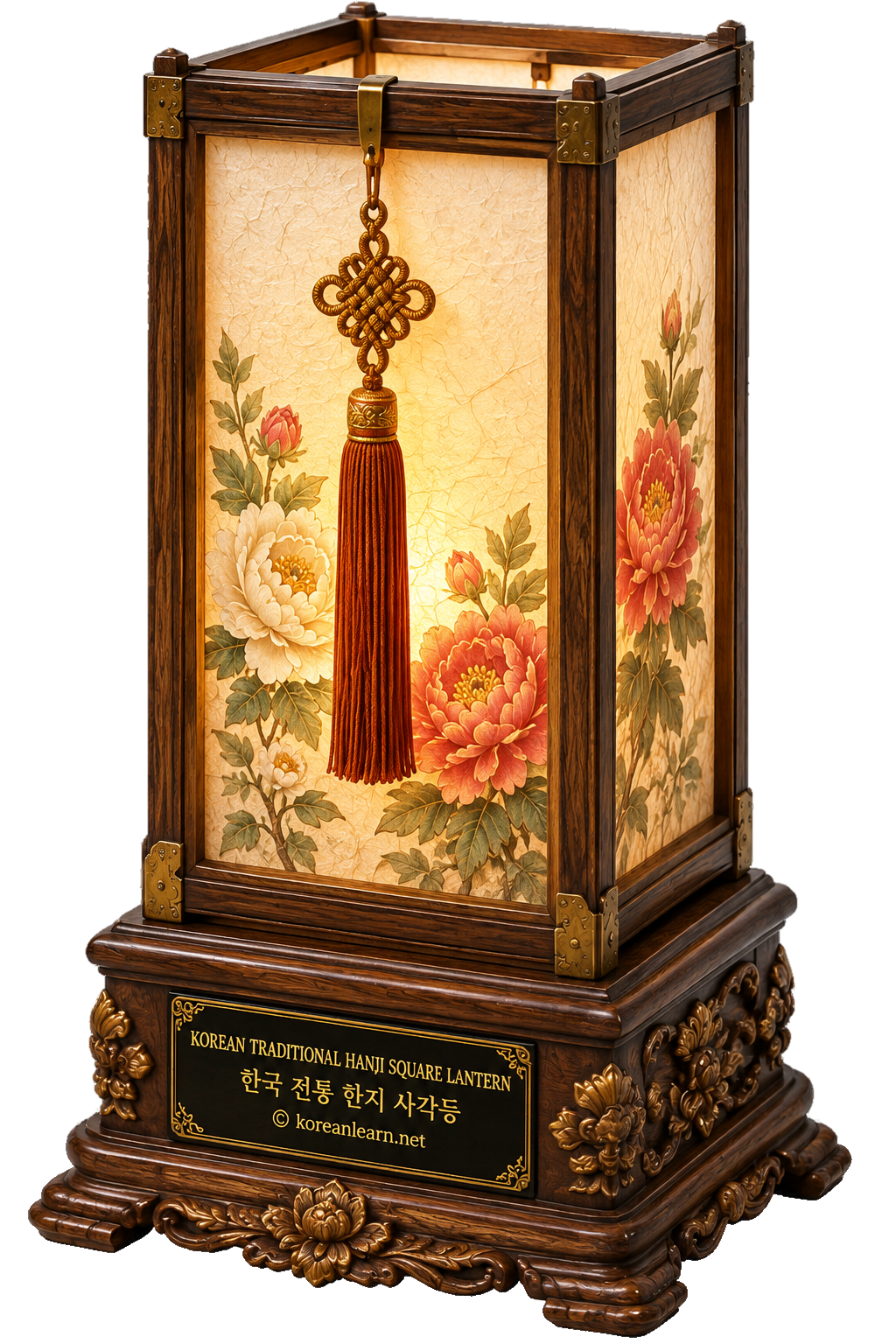 # 한국 전통 한지 사각등 걸작 투명 스티커 | Korean Traditional Hanji Square Lantern Masterpiece Transparent Sticker | 韓国伝統韓紙四角灯の傑作透明ステッカー | 韩国传统韩纸方灯杰作透明贴纸
