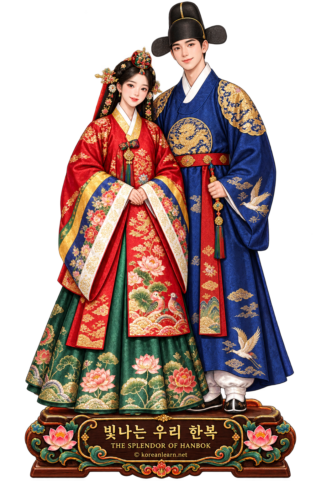 # 조선 전통 혼례 한복 투명 스티커  # Joseon Traditional Wedding Hanbok Transparent Sticker  # 朝鮮伝統婚礼 韓服 透明ステッカー  # 朝鲜传统婚礼韩服透明贴纸