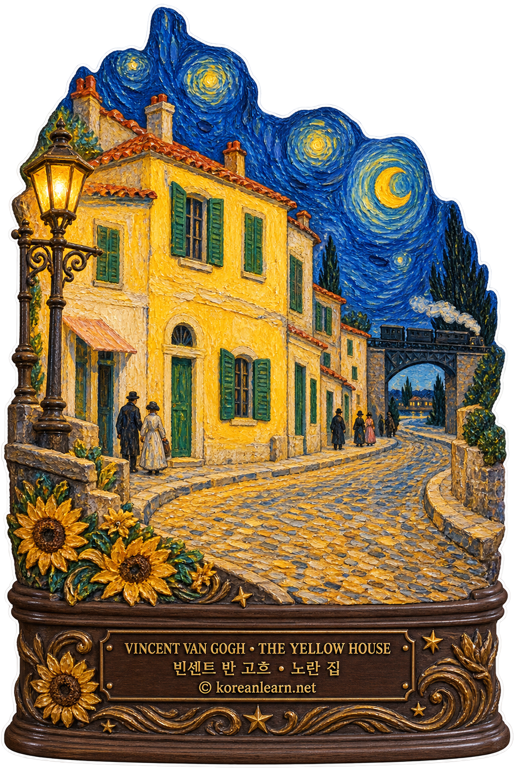 # Vincent van Gogh The Yellow House Sticker – Iconic Post-Impressionist House Painting Art Sticker  # 빈센트 반 고흐의 《노란 집》 스티커 – 아를의 햇빛과 예술가의 꿈을 담은 후기인상주의 명화 아트 스티커