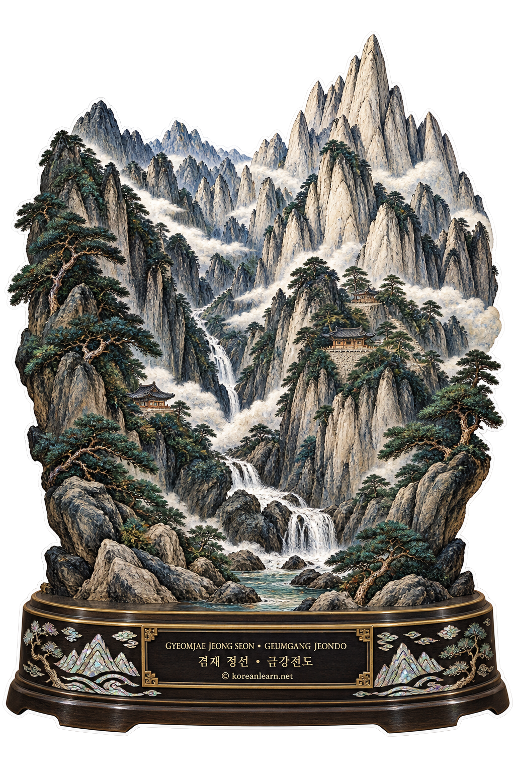 # Jeong Seon Geumgang Jeondo Sticker – Monumental Korean True-View Landscape Art of Mount Geumgang  # 겸재 정선 《금강전도》 스티커 – 금강산의 웅장함과 진경산수화의 정수를 담은 한국 명화 아트 스티커